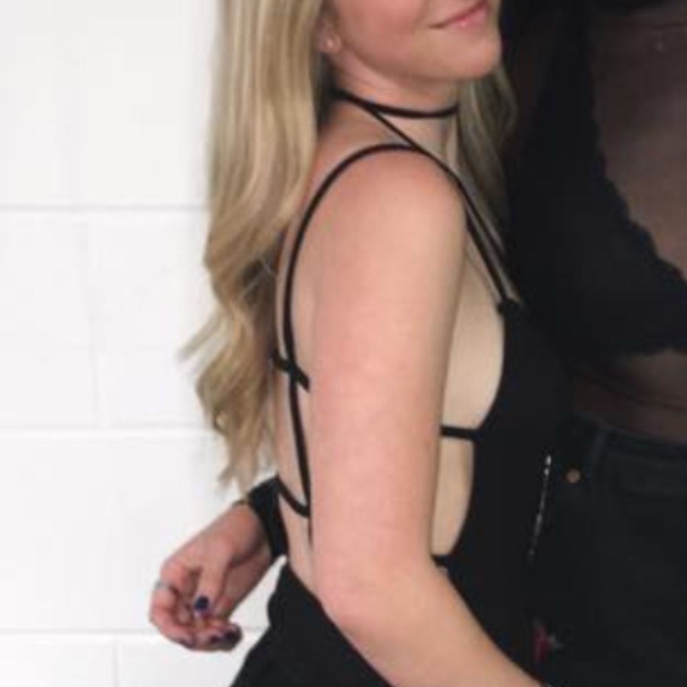 Urban Outfitters Black Strappy Back Bodysuit